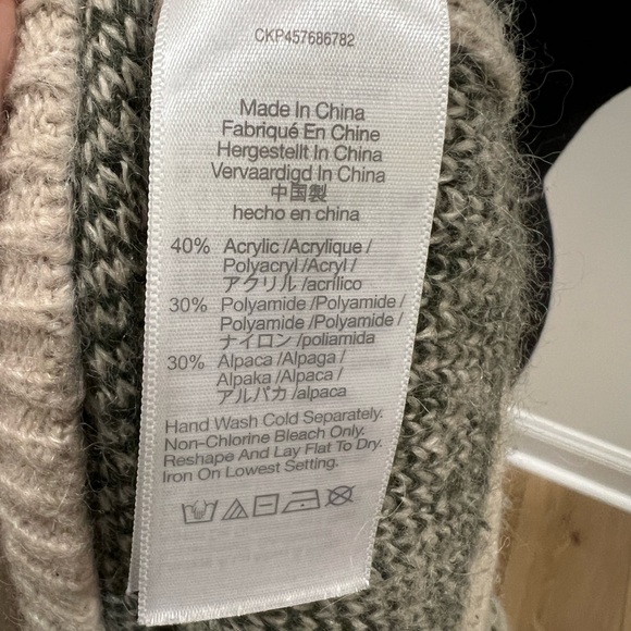 Madewell Green and Beige Mockneck Sweater - Picture 3 of 10